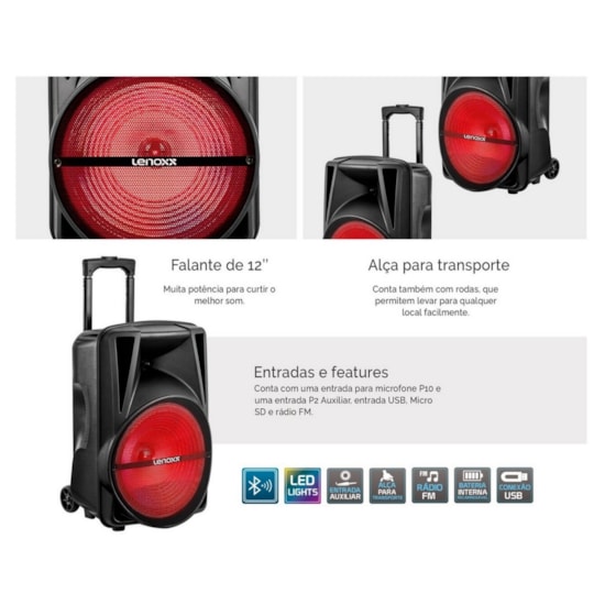 Caixa Amplificada 300W Ca340 Lenox Preto Caixa Amplificada 300W Ca340 Lenox Preto