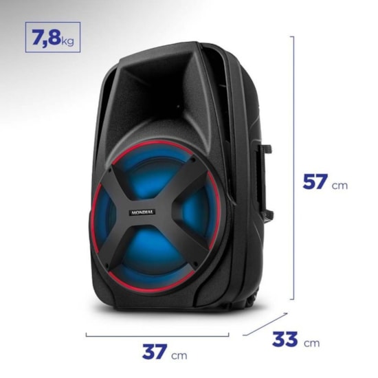 Caixa De Som Mondial 550W Rms Blue Cm550 Preto