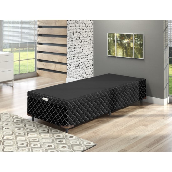 Cama Box Solteir 88X188x38 Baú Imperador Preto Cama Box Solteir 88X188x38 Baú Imperador Preto