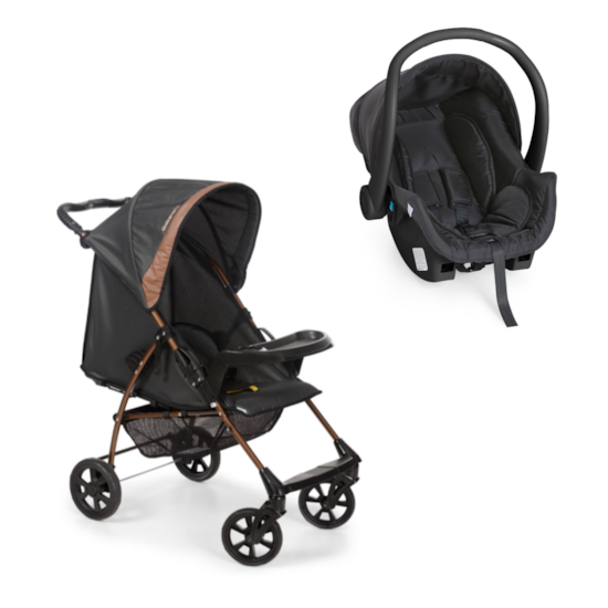 Carrinho Galzerano Romano + Bebê Confort Preto Cobre Carrinho Galzerano Romano + Bebê Confort Preto Cobre