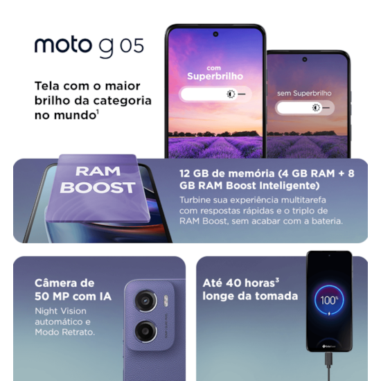 Celular Motorola Moto G05 128Gb Cinza