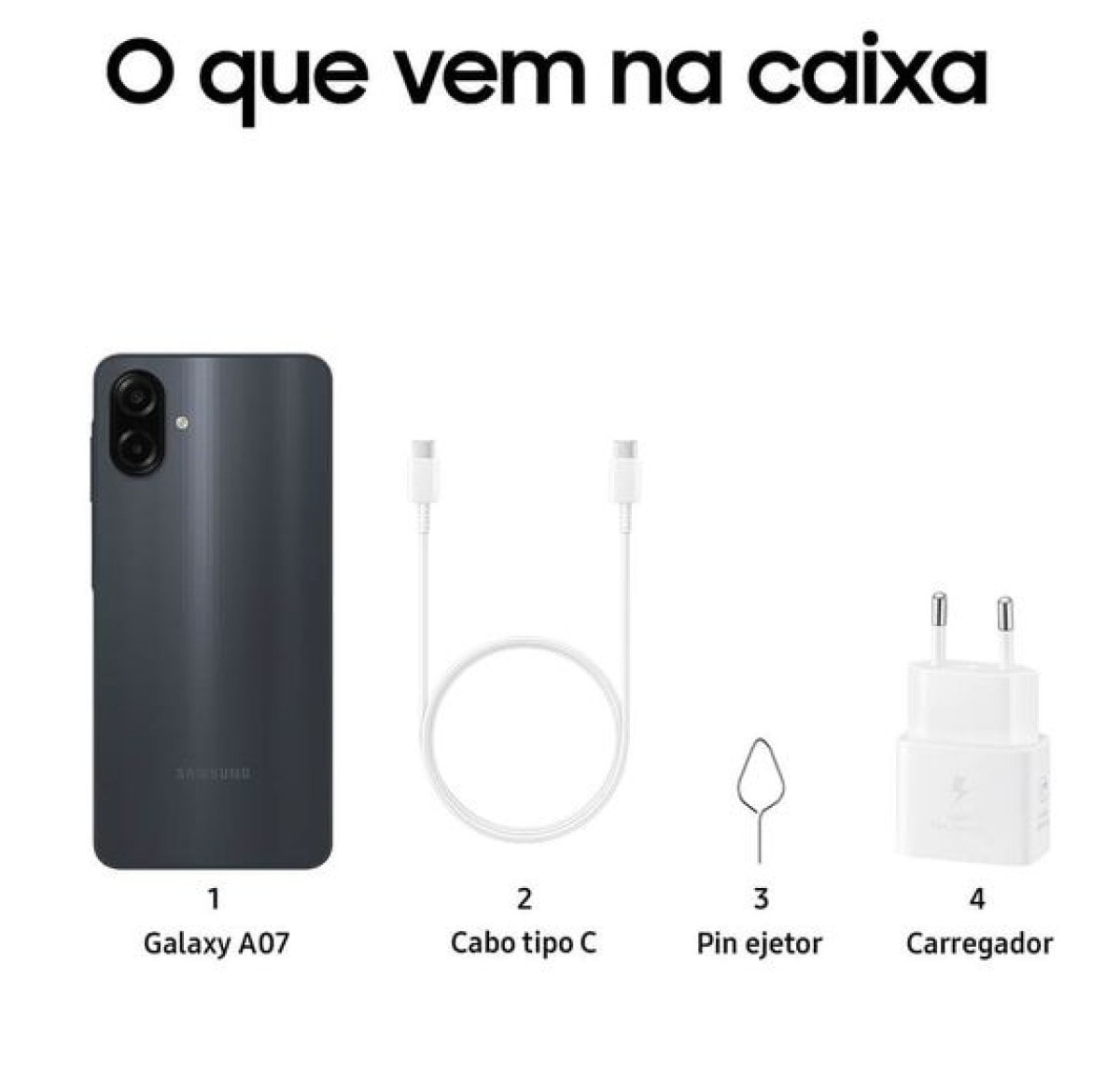 Samsung Galaxy A07 ブラック 6GB/128GB Celular Galaxy A07 Preto 128GB | Samsung Brasil
