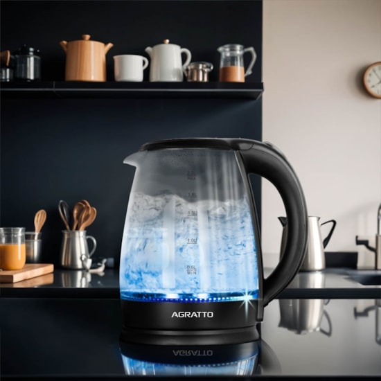 Chaleira Eletrica 2.2 Litros Aroma  1500W Agratto Preto