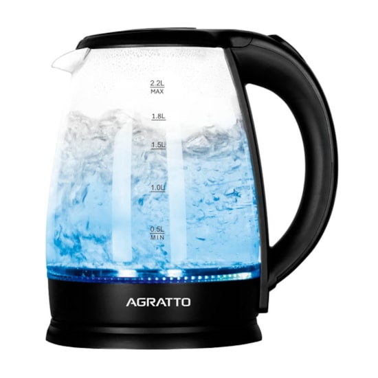 Chaleira Eletrica 2.2 Litros Aroma  1500W Agratto Preto