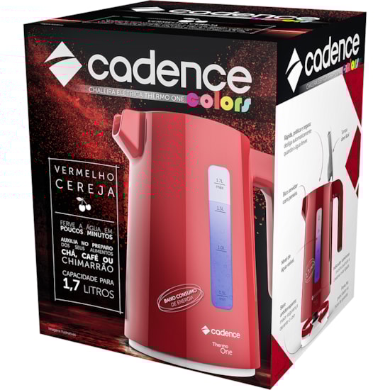 Chaleira Elétrica Cadence Thermo One 220 Vermelho Chaleira Elétrica Cadence Thermo One 220 Vermelho