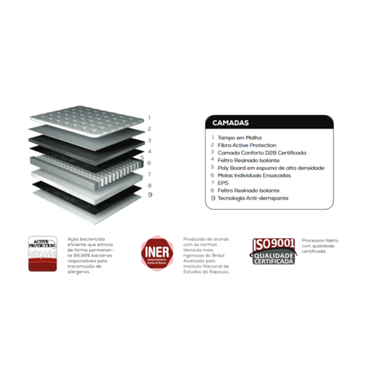 Colchao Casal Bristol Mola 138  Fa Bege Colchao Casal Bristol Mola 138  Fa Bege