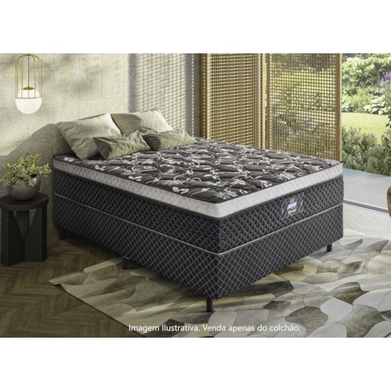 Colchão Casal Mola Opala Negro 158X188x32cm Gazin Preto