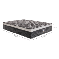 Colchão Casal Opala Negro Gazin 138X188x32cm Preto