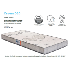 Colchão Solteiro Espuma D-20 78X12x188 Gazin Cinza