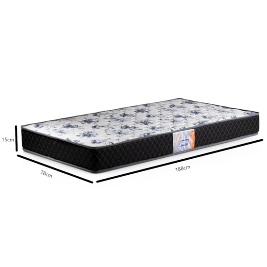 Colchão Solteiro Espuma D-33 78X15 Supreme Gazin Preto