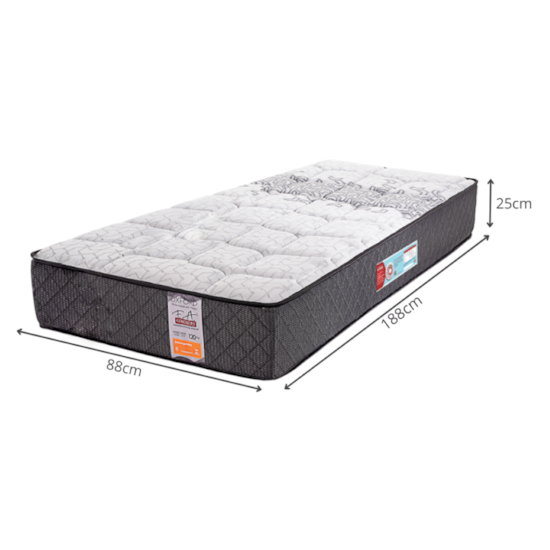 Colchão Solteiro Mola 88X188x25cm Oxford Preto Colchão Solteiro Mola 88X188x25cm Oxford Preto