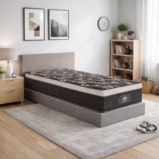 Colchão Solteiro Mola Opala Negro 88X188x32cm Gazin Preto