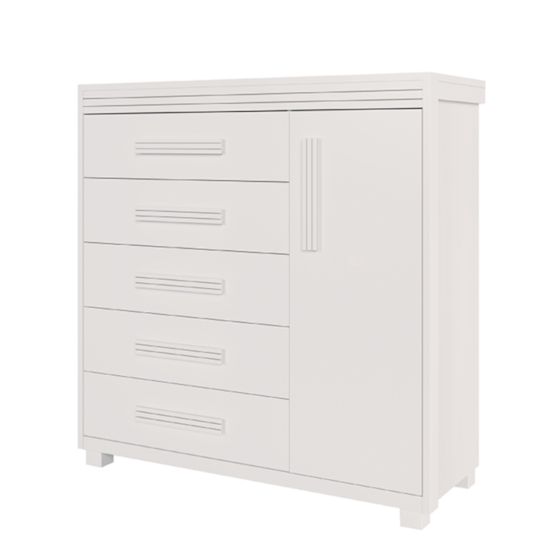 Comoda 4 Gav 116Cm 1P Londres Fenix Mdf Branco