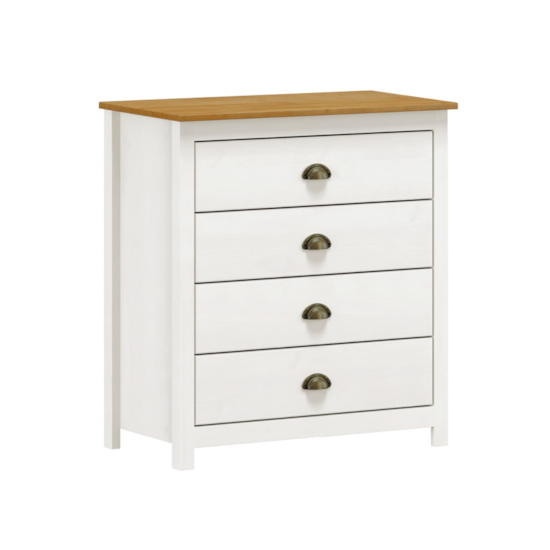 Comoda 4 Gav 80Cm Topázio Finestra Branco Carvalho