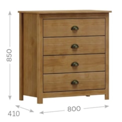 Comoda 4 Gav 80Cm Topázio Finestra Freijó
