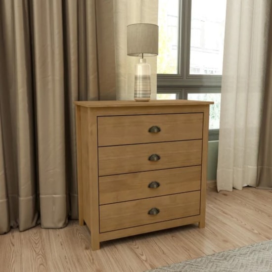 Comoda 4 Gav 80Cm Topázio Finestra Freijó