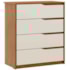 Comoda 4 Gav 92Cm Átria Demóbile Amêndola Off White