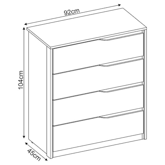 Comoda 4 Gav 92Cm Átria Demóbile Amêndola Touch Comoda 4 Gav 92Cm Átria Demóbile Amêndola Touch