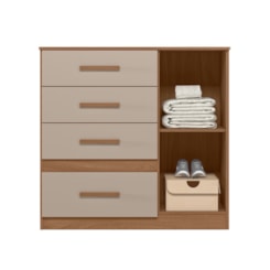 Comoda 4 Gav 97Cm 1 Porta Venus Moval Carvalho/Fendi Comoda 4 Gav 97Cm 1 Porta Venus Moval Carvalho/Fendi