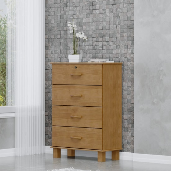 Comoda 4 Gav Bronze Finestra Freijó