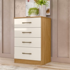 Comoda 4 Gav Ms913 Moval  Freijó Off White Comoda 4 Gav Ms913 Moval  Freijó Off White