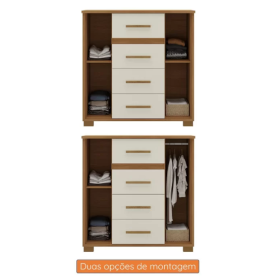 Cômoda 4 Gavetas 2 Portas Kyra Rodial Cinamomo Off White Cômoda 4 Gavetas 2 Portas Kyra Rodial Cinamomo Off White