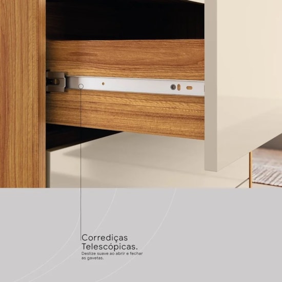 Comoda 4 Gavetas Alia Demobile Cinamomo Off White