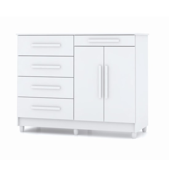 Comoda 5 Gav 122Cm 2 Ptas Vila Rica Branco Comoda 5 Gav 122Cm 2 Ptas Vila Rica Branco
