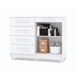 Comoda 5 Gav 122Cm 2 Ptas Vila Rica Branco
