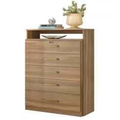 Comoda 5 Gav 86Cm Chave Triunfo Demóbile Amêndola Touch Comoda 5 Gav 86Cm Chave Triunfo Demóbile Amêndola Touch