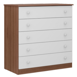 Cômoda 5 Gavetas Mdf Camaféu Plus Carv Avela/Bra Prem Cômoda 5 Gavetas Mdf Camaféu Plus Carv Avela/Bra Prem