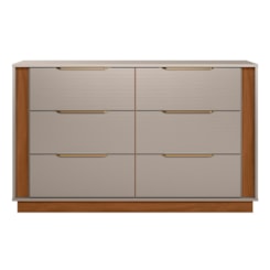 Comoda 6 Gavetas Giardino Nogueira/Nude Prime Comoda 6 Gavetas Giardino Nogueira/Nude Prime