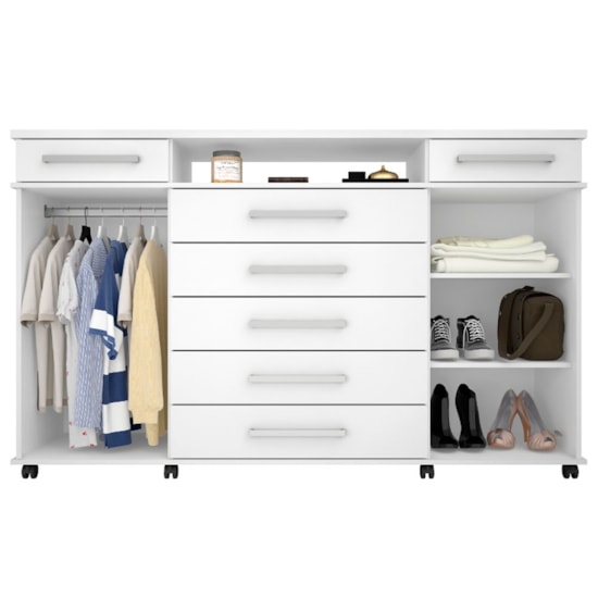 Comoda 7 Gav 170Cm London Demóbile Branco Comoda 7 Gav 170Cm London Demóbile Branco