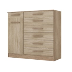 Cômoda 7 Gavetas 1 Porta Aurora Demóbile Nogal/Vanila Cômoda 7 Gavetas 1 Porta Aurora Demóbile Nogal/Vanila