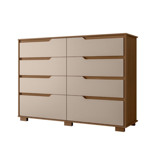 Comoda 8 Gavetas Georgia Moval Carvalho/Fendi Comoda 8 Gavetas Georgia Moval Carvalho/Fendi