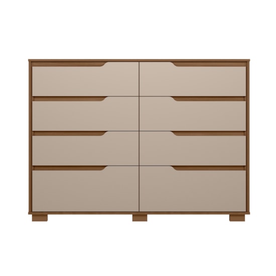 Comoda 8 Gavetas Georgia Moval Carvalho/Fendi Comoda 8 Gavetas Georgia Moval Carvalho/Fendi