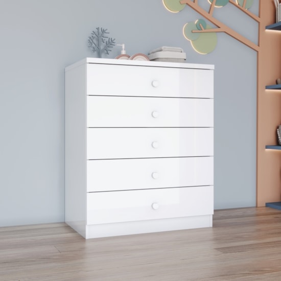 Comoda Bala De Menta 5 Gav Henn Branco