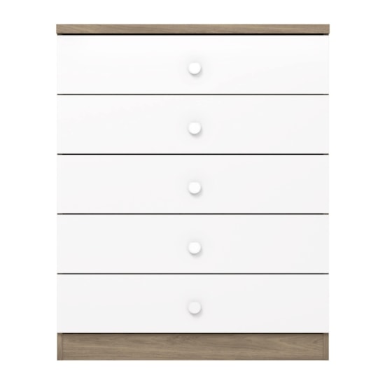 Comoda Bala De Menta 5 Gav Henn Rustico/Branco