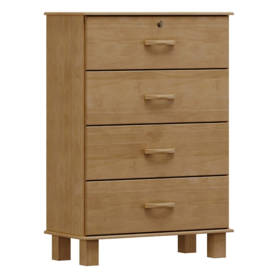 Comoda Madeira 4 Gavetas Bronze Finestra Freijó