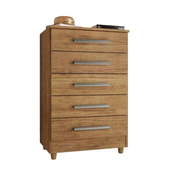 Comoda Paola 5 Gavetas Rud Rack Cedro
