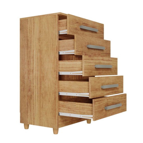 Comoda Paola 5 Gavetas Rud Rack Cedro