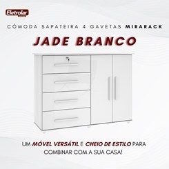 Cômoda Sapateira 4 Gavetas Jade Mirarack Branco
