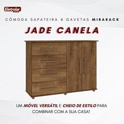 Cômoda Sapateira 4 Gavetas Jade Mirarack Canela