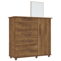 Cômoda Sapateira 5Gavetas Savana C/Chave Canela Cômoda Sapateira 5Gavetas Savana C/Chave Canela