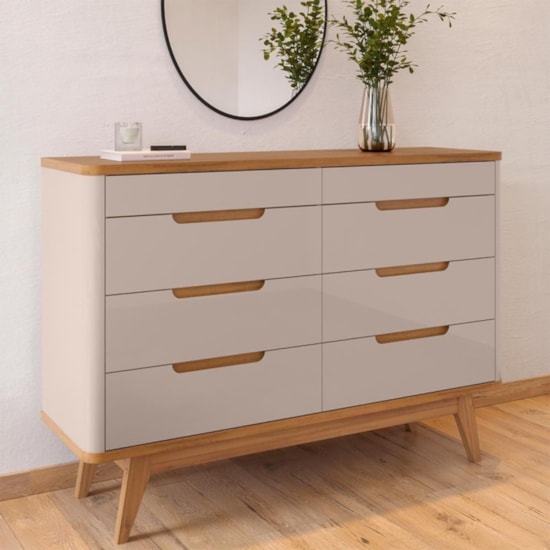 Comoda Vicenza 8 Gavetas Off White Cedro