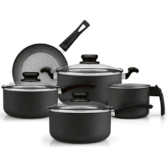 Conj Panelas Alum 5 Pcs Panelux  Grafite