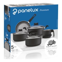 Conj Panelas Alum 5 Pcs Panelux  Grafite