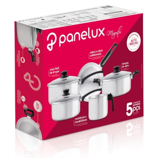 Conj Panelas Alum 5 Pcs Polida Panelux  Polida