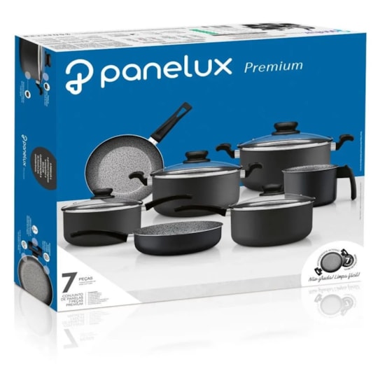 Conj Panelas Alum 7Pcs Panelux  Grafite