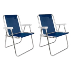 Conjunto 2 Cadeiras Alta Alumínio Sannet Mor Azul Marinho Conjunto 2 Cadeiras Alta Alumínio Sannet Mor Azul Marinho